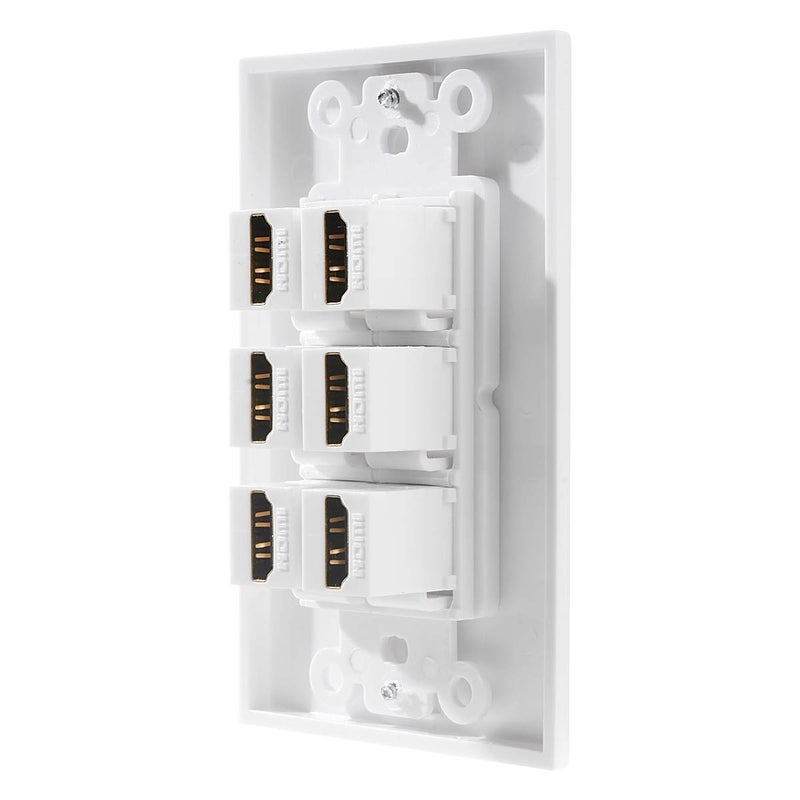 TENINYU HDMI Wall Plate 6 Port, HDMI Socket Plug Insert Jack Outlet Panel Mount Support 4K 60Hz HDR 1080P 3D Ethernet Built in High Speed Cable Extension Coupler for Projector & Home Theater (6 Port) - Image 4